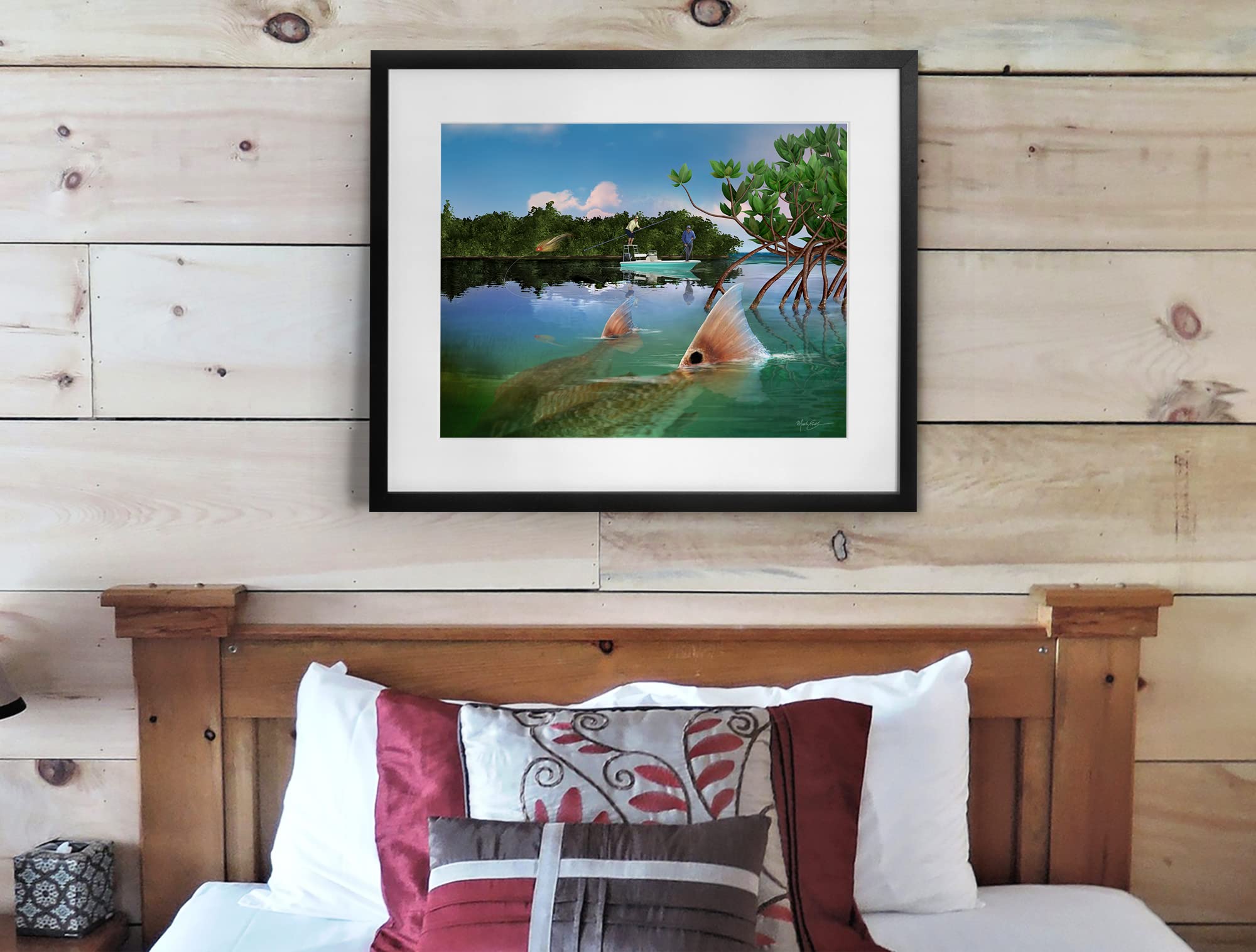 Amazon.com: Redfish Art Print, Tailing Redfish in Shallow Flats